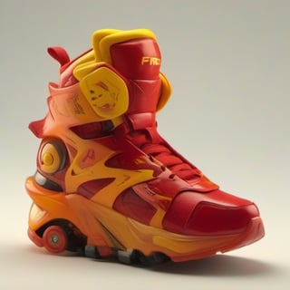 fire robotic shoes red with yellow and orange