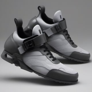 gray and black steel shoes