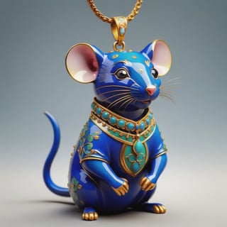 isolated antique artifacts 
Cloisonné rat necklace in the Palace Museum
,3D Render Style,3DRenderAF,3d style,dripping paint, toy texture