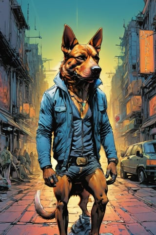 anthro (dog:1.1) merge (man:0.9) combo | wearing casual urban wear | urban setting | [no human skin:1.3], elegant, highly detailed, dramatic cinematic light, sharp focus, beautiful, divine holy, scenic, handsome, depicted, intricate, illuminated, professional, extremely, stunning, wonderful, attractive, best