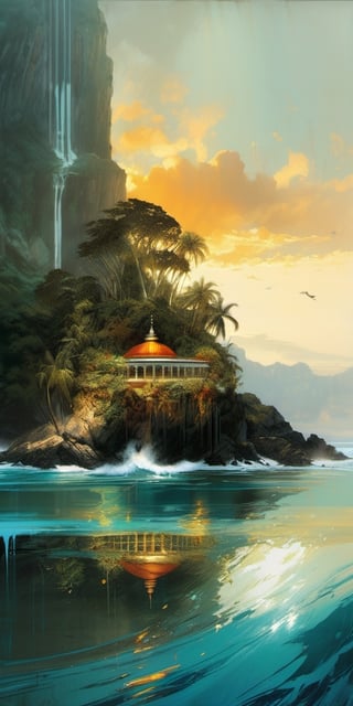  ((a tropical island, seen from the sea)),black ink flow, 64k resolution photorealistic masterpiece by aaron horkey and jeremy mann, intricately detailed by jean baptiste mongue, acrylic: watercolor art, professional photography, dynamic lighting, volumetric lighting maximalist photoillustration:by marton bobzert,8k resolution concept art intricately detailed, complex, elegant, majestic, ecstacy, fantastical, aspect ratio:16:9, ,xyzsanart01,portrait_futurism,dripping paint