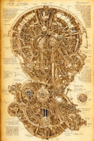 Leonardo DaVinci's art style on the theme of Gaggia Orione Motorcycle Specs and parts on the style of Technical drawing and isometric views, golden ratio,6000,Magical Fantasy style