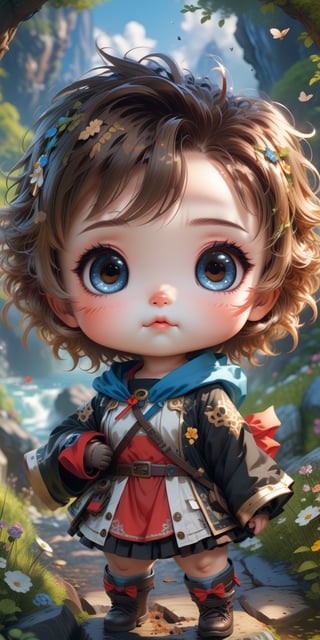 Create an adorable and super realistic 4K Ultra HDR image of a cute chibi-style UWU. This masterpiece should portray a character that's both super cute and incredibly detailed, offering a delightful blend of charm and high-quality artistic realism.