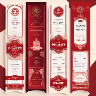 Visual Design, Ticket, aesthetic, there is a ticket with a red design on it, behance contest winner, neo - renaissance, in pif, pritzker architecture prize, retro 1 9 0 0, inspired by Carl Gustaf Pilo, holiday season, lean, phalanster, pick wu, yo, provenance, ham, v