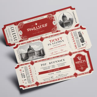 Visual Design, Ticket, aesthetic, there is a ticket with a red design on it, behance contest winner, neo - renaissance, in pif, pritzker architecture prize, retro 1 9 0 0, inspired by Carl Gustaf Pilo, holiday season, lean, phalanster, pick wu, yo, provenance, ham, v