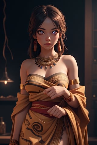 masterpiece, best quality, 1 girl (wearing kuki tribal dress),(finely detailed beautiful eyes and face), cinematic lighting, extremely detailed CG unity 8k wallpaper