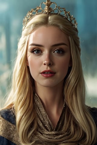 Wearing crown,wearing fantasy leather and metal armour kit,red lips,Slim body,full body photo,photo realistic, masterpiece, best quality, raw photo, absurd res, UHD, long hair, golden hair, (Ultra realistic), (Illustration), (High resolution), (8K), (Very detailed), (Best illustration), (Beautiful blue eyes), (Best quality), (Ultra detailed), (Masterpiece), (Detailed face), beautiful woman age 40, beautiful face, glow, soothing tones, muted colors, high contrast, soft skin , floating long hair, big-wave, (pale skin), (hyperrealism, soft light, sharp), (brown eyes) , perfect eyes,background king's court,perfect eyes,solo woman,skin tone tan,Game of Thrones (high detailed skin:1.1), lord of the rings (but careful with the word "lord"),