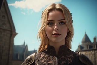 from lord of the rings,  (masterpiece),  (extremely intricate:1.3),  (realistic),  portrait of a girl,  the most beautiful in the world,  (medieval armor),  metal reflections,  upper body,  outdoors,  intense sunlight,  far away castle,  professional photograph of a stunning woman detailed,  sharp focus,  dramatic,  award winning,  cinematic lighting,  octane render,  unreal engine,  volumetrics dtx,  full body,  (high detailed skin:1.1)