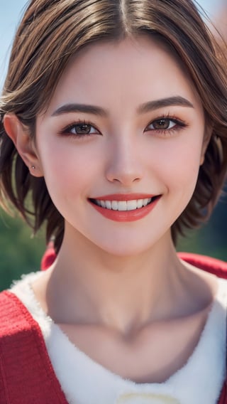 RAW photo, high quality, film grain, 8k uhd, masterpiece, best quaily, (high detailed skin:1.1), 1girl, woman face, woman skin, upperbody, (happy_face, happiness)