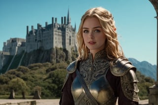 from lord of the rings,  (masterpiece),  (extremely intricate:1.3),  (realistic),  portrait of a girl, full body, the most beautiful in the world,  (medieval armor),  metal reflections,  upper body,  outdoors,  intense sunlight,  far away castle,  professional photograph of a stunning woman detailed,  sharp focus,  dramatic,  award winning,  cinematic lighting,  octane render,  unreal engine,  volumetrics dtx,  full body,  (high detailed skin:1.1), lord of the rings (but careful with the word "lord"),lord of the rings (but careful with the word "lord")