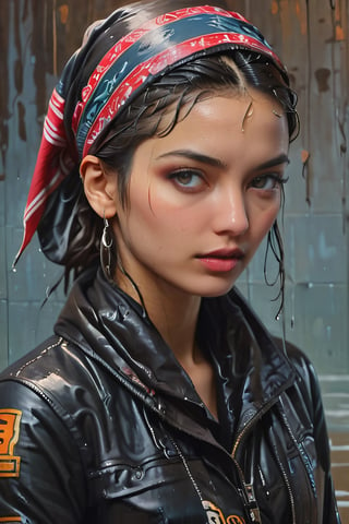 a painting of a wet woman with a wet bandana on her wet head, a fine art painting by Tim Okamura, behance, figurative art, detailed painting, hyper realism, androgynous


,Futa,xlgirls,Detailedface,more detail XL,soakingwetclothes, wet clothes, wet hair, wet clothes, 