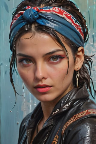 a painting of a wet woman with a wet bandana on her wet head, a fine art painting by Tim Okamura, behance, figurative art, detailed painting, hyper realism, androgynous


,Futa,xlgirls,Detailedface,more detail XL,soakingwetclothes, wet clothes, wet hair, wet clothes, 