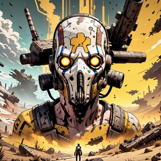 ((Journey into a cel-shaded realm of interstellar warfare, where spacefaring vessels and cosmic battles unfold in a visual spectacle that channels the signature 'Borderlands' artistry)), 

(no masks), masterpiece