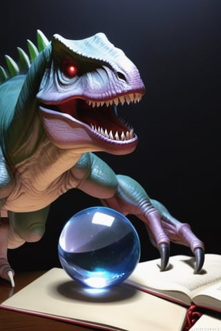 study,(ghoul),crystall ball,dinosaur