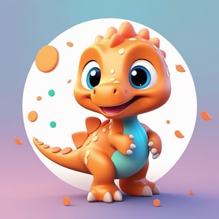 male super cute dinosaur inside a circle background, cute cartoon style, colorful, very clear, very creative, beautiful, 3d childish cute cartoon style:1.3, exceptional cute dinosaur anatomy, Asian folklore:1.22