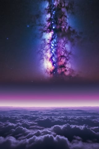 sky, cloud, no humans, night, star \(sky\), night sky, scenery, starry sky, space, purple theme