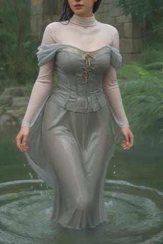 feforrest, otoko no ko, beret, pink capelet,(Analog style),turtleneck, masterpiece, best quality, ((wet robe)), choker,(corset), stone bridge, lake,crown, white ((wet ornate ballgown)), windswept amazing wet long hair,4k,( bokeh),absurdres, professional majestic oil painting by Ed Blinkey, Atey Ghailan, Studio Ghibli, by Jeremy Mann, Greg Manchess, Antonio Moro, trending on ArtStation, wet dark hair, trending on CGSociety, trending on deviantart, Intricate, High Detail, Sharp focus, dramatic, photorealistic painting art , Greg Rutkowski,(concept art from tangled),((beautiful faces, soakingwetclothes, wet clothes, wet hair, wet skin, submerged in water,  bathing in water:1.3)),soakingwetclothes,, wet skin, wet face, wet robe,, face focused
,soakingwetclothes,art_booster,indian,OnlySaree_Style,saree,saree influencer,hoopdress