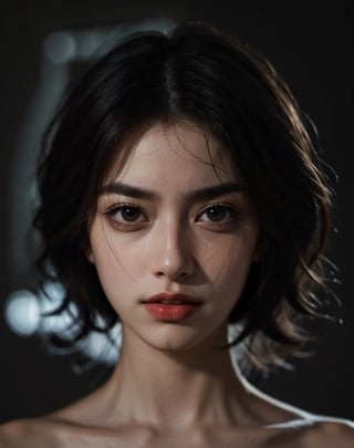 a 20 yo woman, direct lighting,  long hair,  soothing tones,  high contrast,  (natural skin texture,  hyperrealism,  soft light,  sharp), chromatic_background, simple background, (((looking_at_viewer,  pov_eye_contact,  looking_at_camera,  headshot,  head_portrait,  headshot_portrait,  facing front))), big lips, looking_at_viewer,  pov_eye_contact,  looking_at_camera,  headshot,  head_portrait,  headshot_portrait,  facing front, Detailedface, Detailedeyes,Detailedface