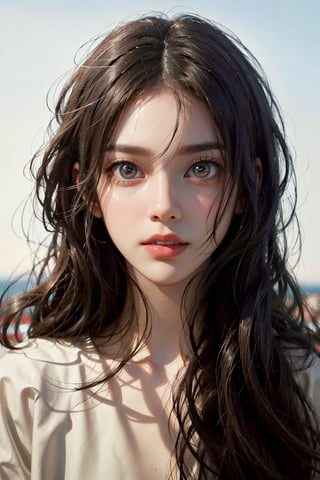 a 20 yo woman, long hair, high contrast, (direct lighting, natural skin texture,  hyperrealism,  soft light,  sharp), chromatic_background, simple background, (((looking_at_viewer,  pov_eye_contact,  looking_at_camera,  headshot,  head_portrait,  headshot_portrait,  facing front))), big lips, looking_at_viewer,  pov_eye_contact,  looking_at_camera,  headshot,  head_portrait,  headshot_portrait,  facing front, Detailedface, Detailedeyes, perfecteyes,HOSHINO AI,Detailedface