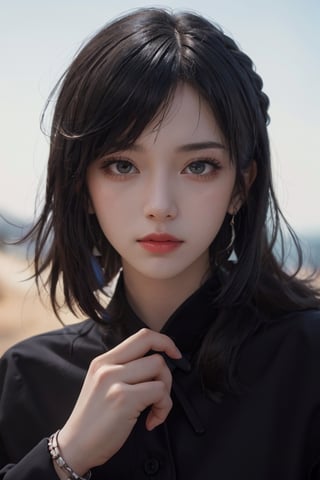 a 20 yo woman, dark hair, black hair, high contrast, (direct lighting, natural skin texture,  hyperrealism,  soft light,  sharp), chromatic_background, simple background, (((looking_at_viewer,  pov_eye_contact,  looking_at_camera,  headshot,  head_portrait,  headshot_portrait,  facing front))), big lips, looking_at_viewer,  pov_eye_contact,  looking_at_camera,  headshot,  head_portrait,  headshot_portrait,  facing front, Detailedface, Detailedeyes, 