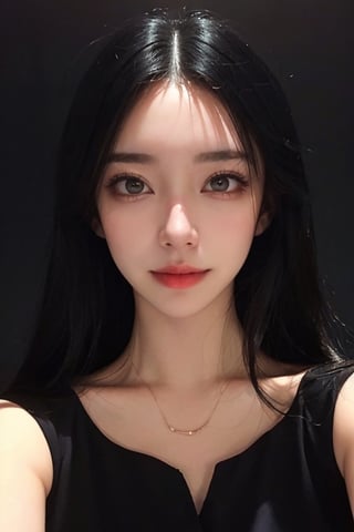 a 20 yo woman, dark hair, black hair, high contrast, (direct lighting, natural skin texture,  hyperrealism,  soft light,  sharp), chromatic_background, simple background, (((looking_at_viewer,  pov_eye_contact,  looking_at_camera,  headshot,  head_portrait,  headshot_portrait,  facing front))), big lips, looking_at_viewer,  pov_eye_contact,  looking_at_camera,  headshot,  head_portrait,  headshot_portrait,  facing front, Detailedface, Detailedeyes, 