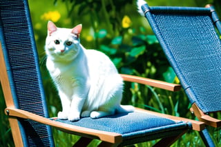 cat, chair, nature
