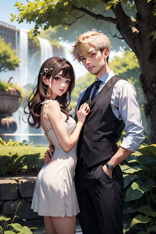 nature background, an adorable couple,wearing wrenchpjbss,kaede,REVERSE UPRIGHT STRADDLE