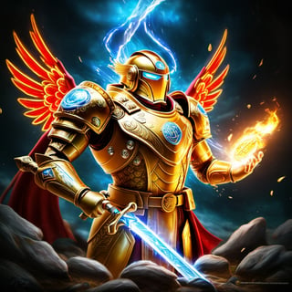 Realistic
Description of a [WHITE WARRIOR Henry with WHITE wings] muscular arms, very muscular and very detailed, dressed in a golden full body armor filled with red roses, helmet on his head, bright blue electricity running through his body, golden armor and Medallion of the letter H completely white on the chest, red metal gloves with long sharp blades, transparent swords held in both hands. (metal sword with transparent fire blade), hdr, 8k, subsurface scattering, specular light, high resolution, octane rendering, big money field background, 4 WINGS OF ANGEL, (4 WINGS OF ANGEL), fire sword transparent, background of field of GOLDEN WHEAT and red ROSES, medallion with the letter H on the chest, WHITE Henry, muscular arms, background Rain of gold coins and dollar bills, (GOOD LUCK) fire sword H, shield H , pendant of the letter H, medallion of the letter H on the uniform, hypermuscle, blessing of GOD almighty and JESUS ​​and THE HOLY SPIRIT, pendant of letter H on the chest, helmet that covers his face, HENRY the mascot of JESUS, helmet that covers your face,fire element,more detail XL