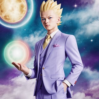 
dragon ball whis wearing suit, very elegant dress jacket