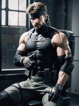 ultra highly intricate detailed 8k,UHD,professional photo, natural light,Metal Gear,full_body,soldier uniform ,solid snake,tank