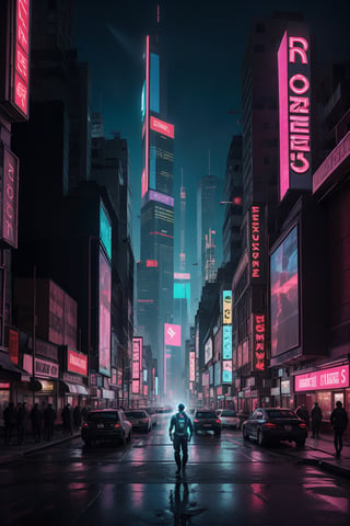 In a cyberpunk metropolis gripped by the neon glow of holographic billboards and the perpetual hum of cyber-enhanced life, a grim tableau unfolds. A surreal fusion of man and machine, where cybernetic implants seamlessly meld with synthetic limbs, reigns supreme. A cityscape painted in shades of electric blue, neon pink, and cold, unyielding steel sets the stage for a chilling scene that echoes with the whispers of a dystopian underworld.