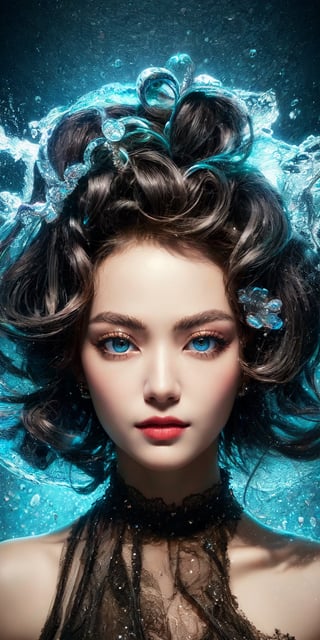 (masterpiece, high quality:1.5), 8K, HDR, 
1girl, well_defined_face, well_defined_eyes, ultra_detailed_eyes, ultra_detailed_face, by FuturEvoLab, 
ethereal lighting, immortal, elegant, porcelain skin, jet-black hair, waves, pale face, ice-blue eyes, blood-red lips, pinhole photograph, retro aesthetic, monochromatic backdrop, mysterious, enigmatic, timeless allure, the siren of the night, secrets, longing, hidden dangers, captivating, nostalgia, timeless fascination, Edge feathering and holy light, Exquisite face, Exquisite face, Exquisite face,Exquisite face