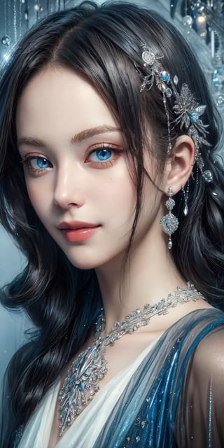 (masterpiece, high quality:1.5), 8K, HDR, 
1girl, well_defined_face, well_defined_eyes, ultra_detailed_eyes, ultra_detailed_face, by FuturEvoLab, 
ethereal lighting, immortal, elegant, porcelain skin, jet-black hair, waves, pale face, ice-blue eyes, blood-red lips, pinhole photograph, retro aesthetic, monochromatic backdrop, mysterious, enigmatic, timeless allure, the siren of the night, secrets, longing, hidden dangers, captivating, nostalgia, timeless fascination, Edge feathering and holy light, Exquisite face, Exquisite face, Exquisite face,Exquisite face