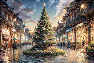christmas, shopping_mall, warm, happy, artistic, tree, ornament