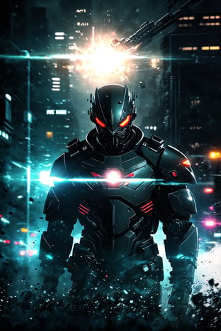 Crime Man, Cyborg Cop, Assassin Armour, Thriller Theme, Upper Body, Processing, Synthetic Wave Theme, Dramatic Mood, (Bokeh:1.1), Depth of Field, Casey Baugh Style, Strokes, vfx, Splash, Lightning, Light Particles, Electricity, Police Station Backdrop, Logo, Illustration, Art Station