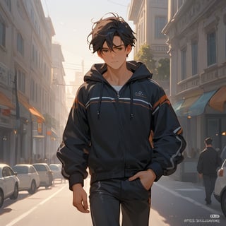 Score_9, Score_8_up, Score_7_up, Score_6_up, Score_5_up, Score_4_up,

1boy black hair, a very handsome man, wearing a black suite,day, sun, city, man walking in the city with a coffe in one hand, talking with his phone in other hand, ciel_phantomhive,jaeggernawt,perfect finger,more detail XL