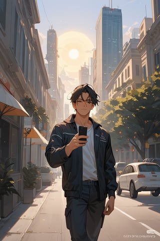 Score_9, Score_8_up, Score_7_up, Score_6_up, Score_5_up, Score_4_up,

1boy black hair, a very handsome man, wearing a black suite,day, sun, city, modern city, man walking in the city with a coffe in one hand and talkin with phone in other hand, ciel_phantomhive,jaeggernawt,perfect finger,more detail XL