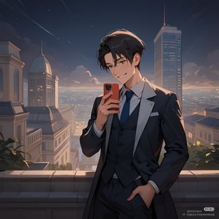 Score_9, Score_8_up, Score_7_up, Score_6_up, Score_5_up, Score_4_up,aa man black hair, sexy guy, wearing a suit, sexy guy, standing on the balcony of a building, looking at the front building,sexy pose,night,holding a cell phone in his hand and looking at the cell phone, smiling,
ciel_phantomhive,jaeggernawt,Indoor,frames,high rise apartment,outdoor, modern city,
