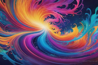 Liquid Harmony Unleashed: Journey Through a Captivating Fluidscape, vibrant liquid tendrils intertwining, reflecting an array of iridescent colors, ethereal creatures swimming within, creating a mesmerizing dance, Illustration, digital painting with dynamic brush strokes