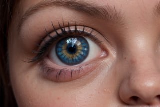 extremely detailed close-up of beautiful blue eye