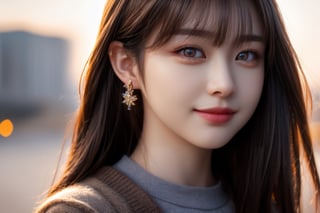 masterpiece, high quality, realistic aesthetic photo ,(HDR:1.4), pore and detailed, intricate detailed, graceful and beautiful textures, RAW photo, 16K, (bokeh:1.3), natural moon light, back lighting, Subsurface scattering, warm tone, (front from face shot),
25yo-japanese-1girl, beautiful face, (light-smile:1.1),  beautiful black straight long hair, dull bangs, (hair blowing in the wind:1.2), (detailed beautiful dark-brown eyes:1.3), smooth skin, juicy lips, eye_shadow, small earing, dark-red sweater, (glare at camera:1.2),          
high detailed, ultra detailed, 9x16 aspect ratio, 
high resolution, world-class official images, impressive visual, perfect composition,1 girl,Realism,chinatsumura