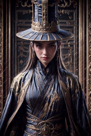 (((masterpiece))),(((sharp eyes))),(((long eyelashes and eyeliner))),(((very beautiful face))),(((face))),((large tits))),(((small waist))), 



wearing embroidery traditional chinesse suit,Dynamic Angle,Perspective,realistic,glowing,xuer Embroidered Uniform Guard,1girl,solo focus,holding sword,hat,black hair,gloves,red lips,tassel,blurry background,blurry,lips,upper body,closed mouth,long sleeves,male focus,solo,handsome_girl,lora:绪儿-锦衣卫 xuer Embroidered Uniform Guard:0.8, sharp focus, bokeh, intricate, hyper-realistic volumetric light, epic light, intense colors, vibrant colors, chromatic aberration, UHD, 8K, highly detailed, powerful aura, magical atmosphere