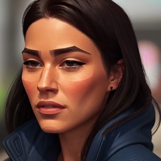 full format portrait of a random actor, realistic skin, photorealistic, stylized facial features, in the style of the cycle frontier, Meybis Ruiz Cruz, MRC, SAM YANG, More Detail, photorealistic, 3DMM, SimplyPaint, 