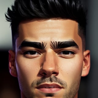 full format portrait of Joe Jonas, ((realistic human face proportions)), Meybis Ruiz Cruz, photorealistic, perfectly framed portrait,arcane style