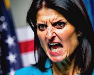 Nikki Haley Demon evil angry psychopathic