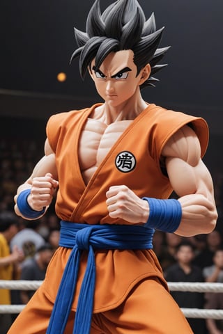 Gohan holds the championship belt on the Budokai stage,
Dragon Ball Z theme, Super Saiyan shape,
Photorealism: 1.3, Best Quality, Masterpiece, MikieHara