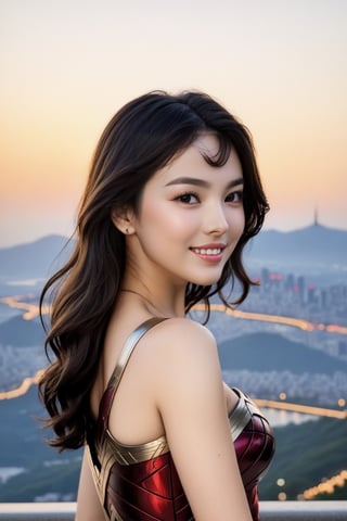 Hyper-Realistic photo of a girl,20yo,1girl,perfect female form,perfect body proportion,perfect anatomy,detailed exquisite face,soft shiny skin,smile,mesmerizing,short hair,small earrings,necklaces
BREAK
backdrop of a beautiful night scene of Namsan Tower in Seoul,Korea,city skyscrapers,Han River,mountain,(fullbody:1.2),(distant view:1.2),(heels:1.2)
BREAK
(rule of thirds:1.3),perfect composition,studio photo,trending on artstation,(Masterpiece,Best quality,32k,UHD:1.5),(sharp focus,high contrast,HDR,hyper-detailed,intricate details,ultra-realistic,award-winning photo,ultra-clear,kodachrome 800:1.3),(chiaroscuro lighting,soft rim lighting:1.2),by Karol Bak,Antonio Lopez,Gustav Klimt and Hayao Miyazaki,photo_b00ster,real_booster,ani_booster,wonder-woman-xl,song-hyegyo-xl