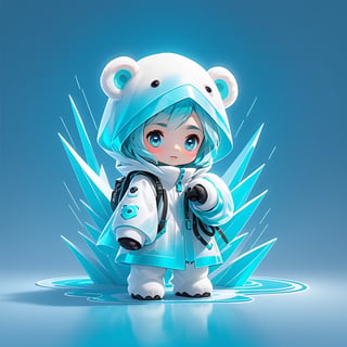 1 (Chibi_polar bear_Mascot:2) for TenTen, an adorable look.

(((Main colors: white:2 , tiffany blue:2))), 1 Boy, neon effect, cute modern 3D animation style.

Minimalist background with ((2 alphabet T and A)).

(Ultrasharp, 8k, detailed, ink art, stunning, vray tracing), style raw, 3d render, Monster. polar bear
,Leonardo Style,cyberpunk style