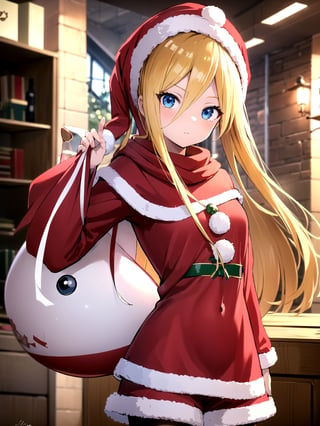 //Quality,
(masterpiece), (best quality), 8k illustration,
//Character,
overlordentoma, 1girl, solo, gift
//Fashion,
santa_costume,
//Background,
indoors, christmas, 
//Others,
evileye_overlord