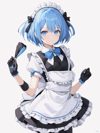 //Quality,
masterpiece, best quality, detailed
,//Character,
solo,rem \(re_zero\), 1girl, blue eyes, blue hair, short hair
,//Fashion,
roswaal mansion maid uniform, hair ribbon
,//Background,
white_background, simple_background
,//Others,
